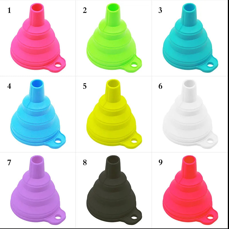 mini Foldable Funnel Silicone Collapsible Portable Funnels for Fuel Hopper Beer Oil Kitchen Accessories Tools Items