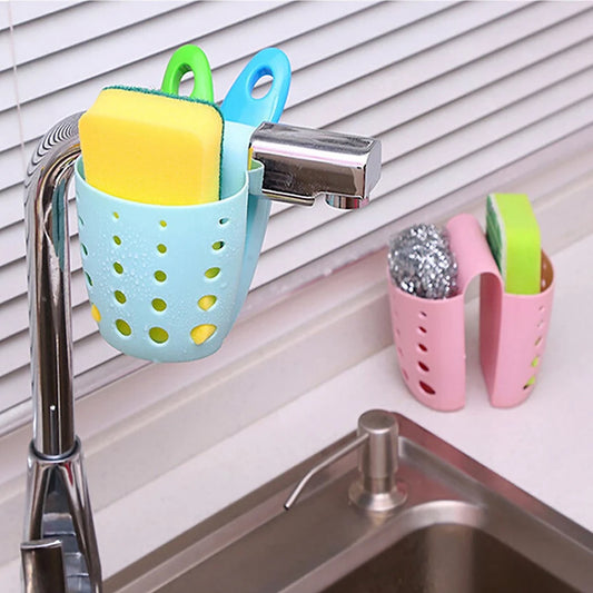 Kitchen Accessories Sink Double Basket Soap Sponge Holder Utensils Organizer Bag Bathroom Hanging Drain Basket Storage Rack