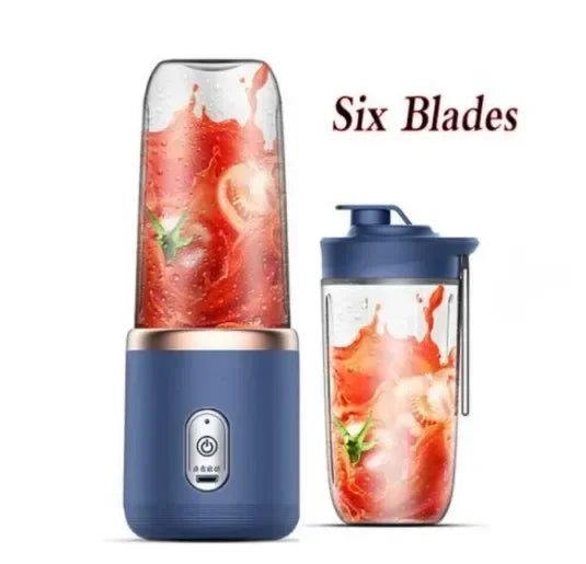 6 Blade Portable Blender Mini Juicer Cup USB Charging Smoothie Extractor Ice Crusher Fruit Mixer